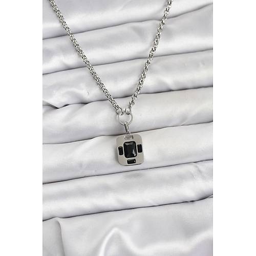 316L �elik Zincir G�m�� Renk Vintage Model Kad�n Kolye