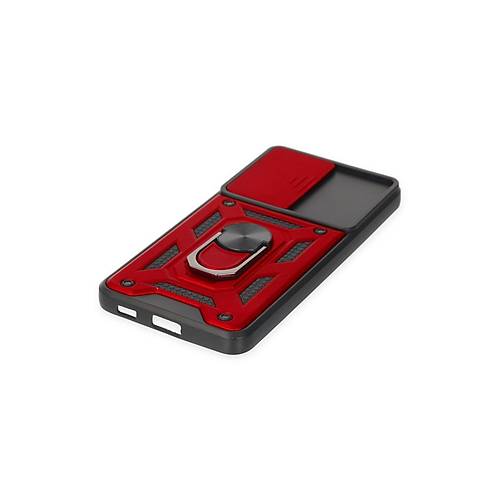 Galaxy S21 FE K�l�f Pars Lens Y�z�kl� Silikon - K�rm�z�