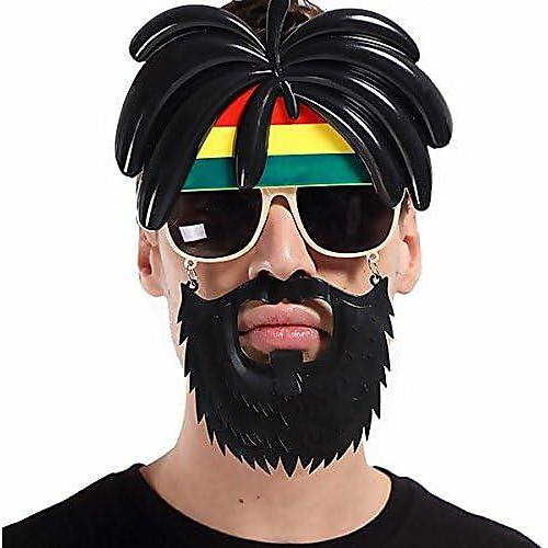 Rasta Peruklu Rasta Sakall� Bob Marley B�y�kl� Parti G�zl��� 27x18 cm