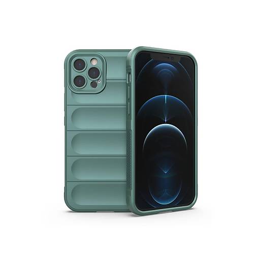 iPhone 12 Pro K�l�f Optimum Silikon - Koyu Ye�il