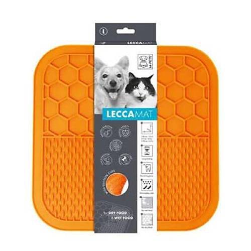 Lecca Kedi ve K�pekler ��in Yava� Beslenme �d�l Mat� Large Turuncu 30x30 Cm