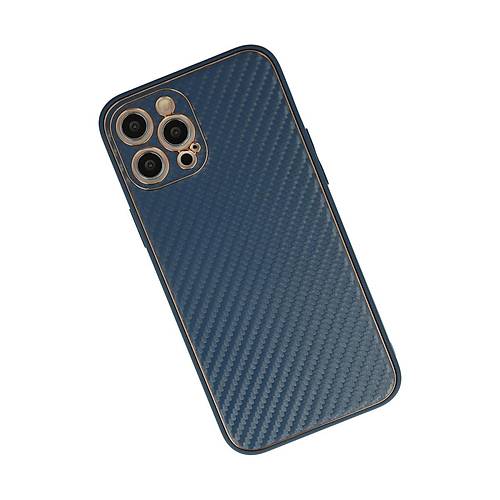 iPhone 12 Pro Max K�l�f Coco Karbon Silikon - Mavi
