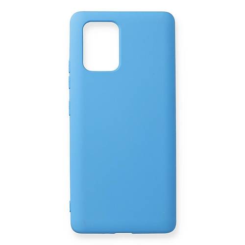 Galaxy A91 / S10 Lite K�l�f Nano i�i Kadife Silikon - Mavi
