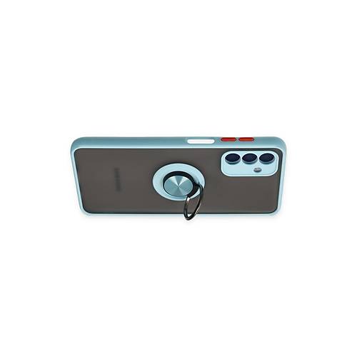 Galaxy A04S K�l�f Montreal Y�z�kl� Silikon Kapak - Buz Mavi