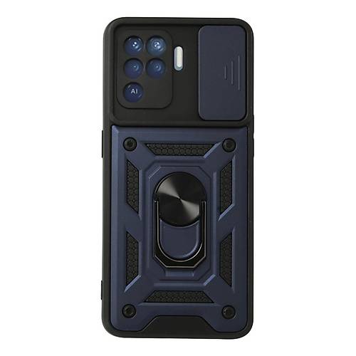 Reno 5 Lite K�l�f Pars Lens Y�z�kl� Silikon - Lacivert