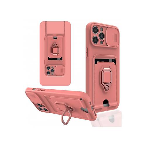 iPhone 12 Pro K�l�f Zuma Kartvizitli Y�z�kl� Silikon - Pembe