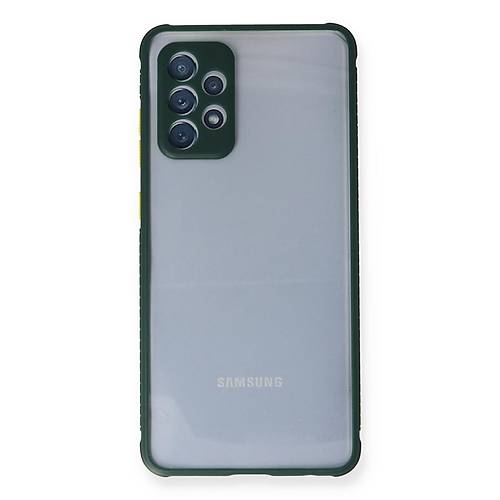 Galaxy A72 K�l�f Miami �effaf Silikon - Koyu Ye�il