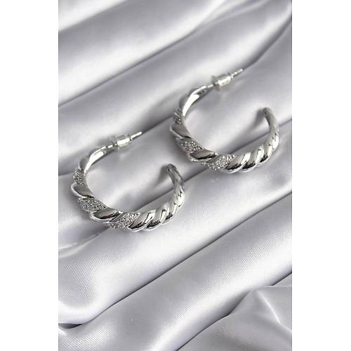 Pirin� G�m�� Renk Zirkon Ta�l� Sarmal Model Kad�n K�pe