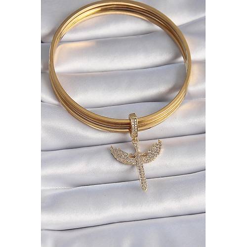 Pirin� Gold Renk Zirkon Ta�l� Mikail Model Ajda Charm