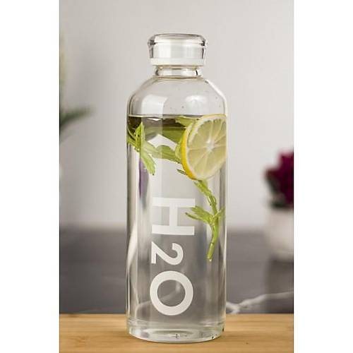 H2o Borosilikat Cam Matara Vakum Kapakl� Su �i�esi Suluk Beyaz 1000 ML