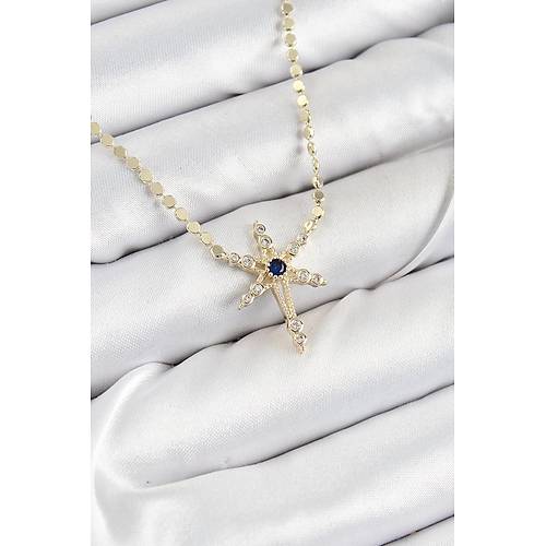 Pirin� Zirkon Ta�l� Kutup Y�ld�z� Model Ezme Zincir Gold Renk Kad�n Kolye