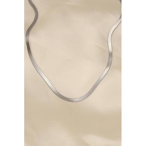 316L �elik Silver Renk 45 cm �talyan Zincir Model Kad�n Kolye