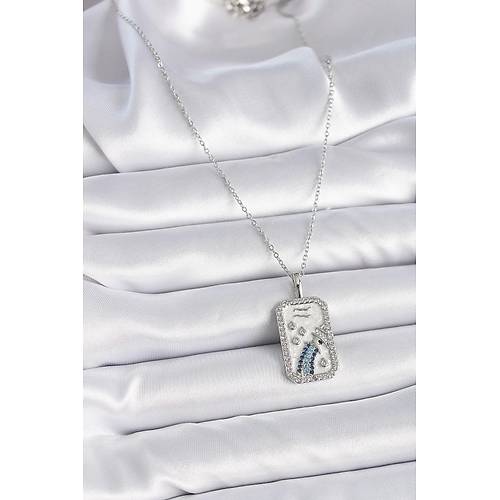 316L �elik G�m�� Renk Zincir Kova Burcu Zirkon Ta�l� Kad�n Kolye