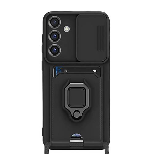 Galaxy S25 Plus K�l�f Zuma Kartvizitli Y�z�kl� Silikon - Siyah