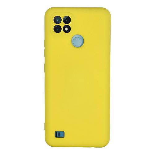 Realme C21 K�l�f Nano i�i Kadife Silikon - Sar�