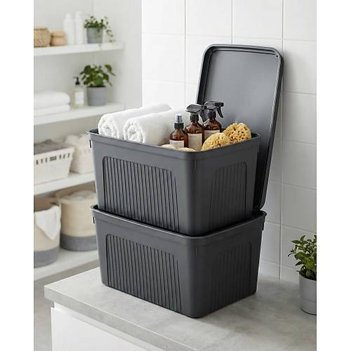 F�me 2'Li 27 LT �nit Saklama Kutusu & �ok Ama�l� Banyo Ve Ev D�zenleyici Organizer