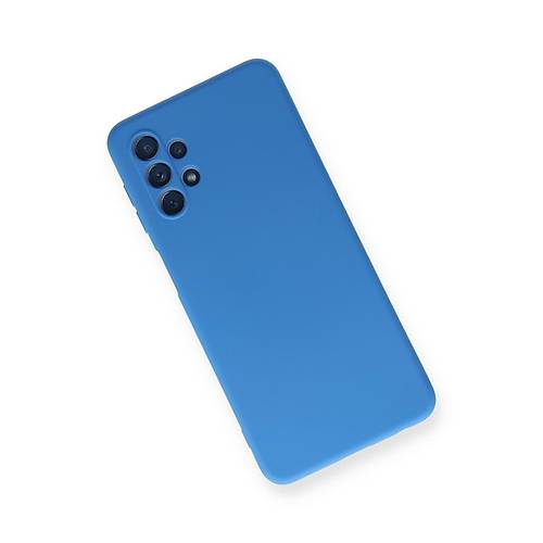 Galaxy A52 K�l�f Nano i�i Kadife Silikon - Mavi