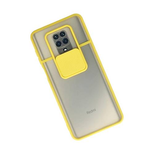 Redmi Note 9 Pro K�l�f Palm Buzlu Kamera S�rg�l� Silikon - Sar�