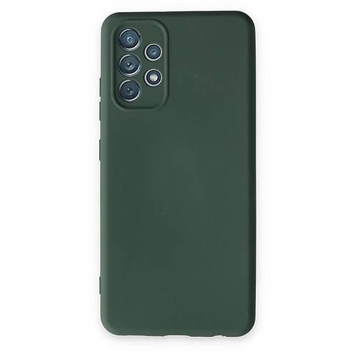 Galaxy A13 4G K�l�f Nano i�i Kadife Silikon - Koyu Ye�il