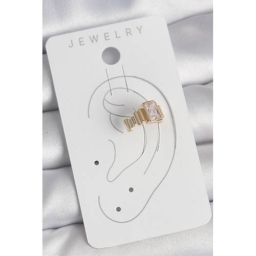 Pirin� Gold Renk Kare Zirkon Ta�l� Kad�n K�k�rdak K�pe