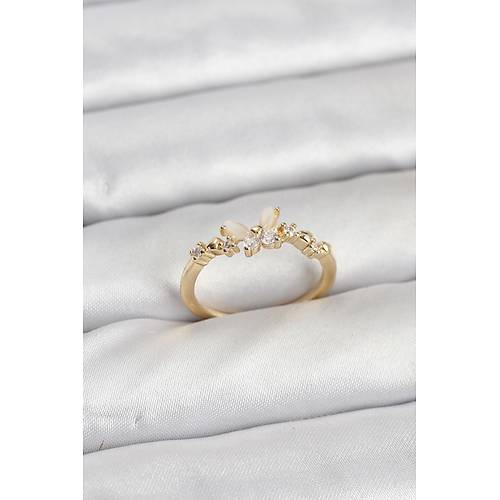 Kelebek Model Gold Renk Pirin� Kad�n Y�z�k