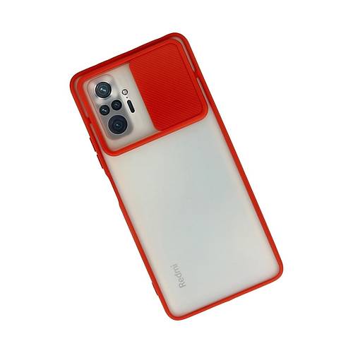 Redmi Note 10 Pro K�l�f Palm Buzlu Kamera S�rg�l� Silikon - K�rm�z�
