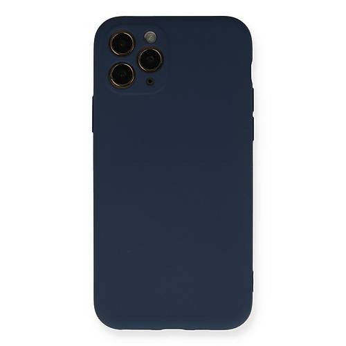 iPhone 11 Pro K�l�f Nano i�i Kadife Silikon - Lacivert