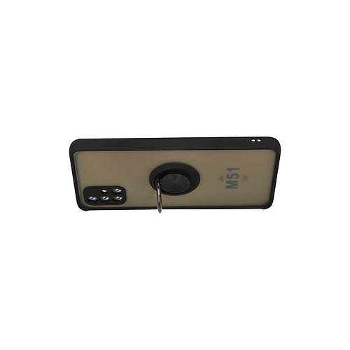 Galaxy M51 K�l�f Montreal Y�z�kl� Silikon Kapak - Siyah