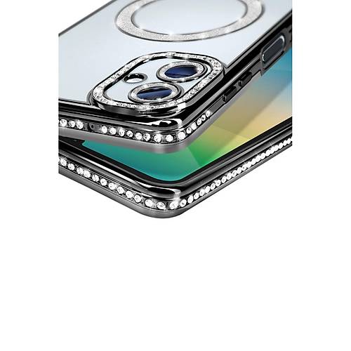 Galaxy A06 Joke Simli Magneticsafe K�l�f - Siyah