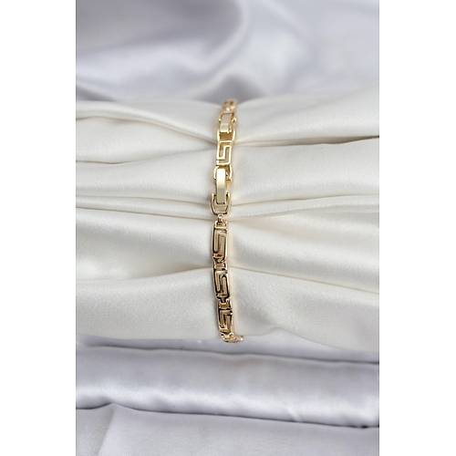 14K Gold Renk Kaplama Zirkon Ta�l� Baget Model CM Kad�n Bileklik