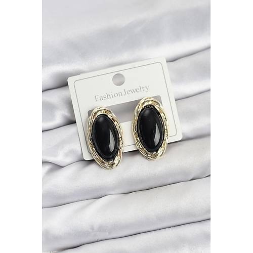 Siyah Badem Model Vintage Kad�n K�pe
