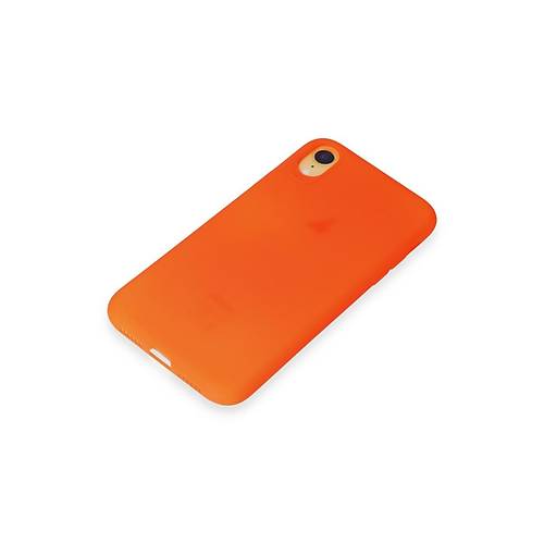 iPhone XR K�l�f First Silikon - Parlak Turuncu