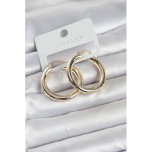Gold Renk Pirin� Halka 30 mm Kad�n K�pe