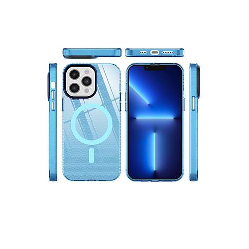 iPhone 12 Pro Max K�l�f Beta Magneticsafe Silikon - Mavi