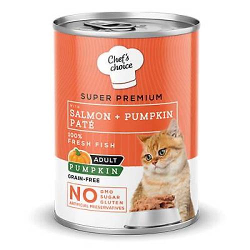 Pumpkin Pate Somonlu Balkabakl� Tah�ls�z Yeti�kin Kedi Konservesi 12 Adet 400 Gr