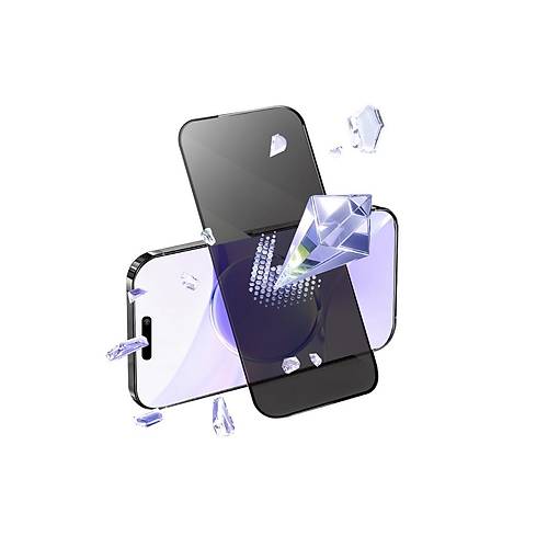 iPhone 12 Bilvis 5in1 5D Magic Hayalet Cam Ekran Koruyucu - Siyah