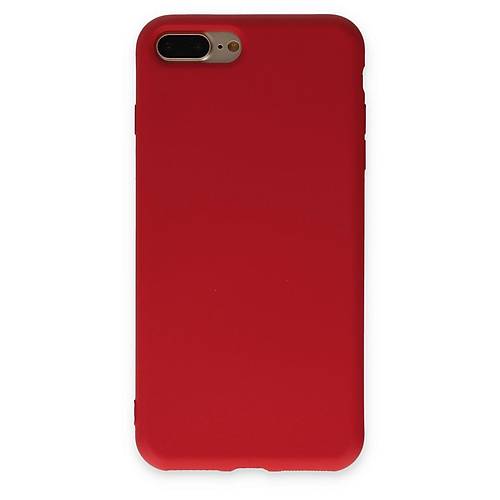 iPhone 7 Plus K�l�f Nano i�i Kadife Silikon - K�rm�z�