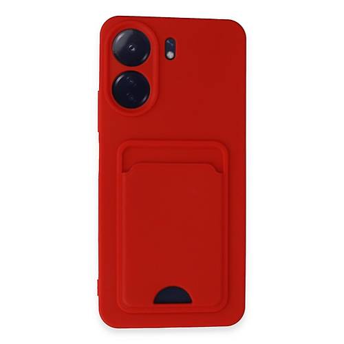 Redmi 13C K�l�f Kelvin Kartvizitli Silikon - K�rm�z�