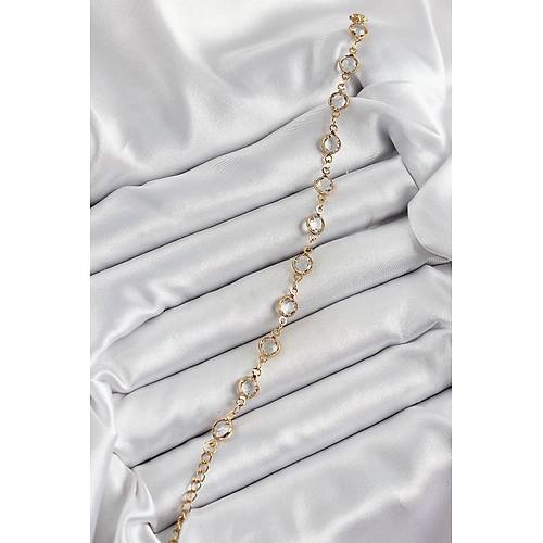 Pirin� Gold Renk Zirkon Ta�l� Kad�n Bileklik