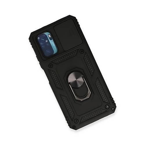 Redmi Note 10 K�l�f Pars Lens Y�z�kl� Silikon - Siyah