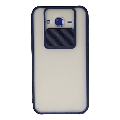 Galaxy J7 K�l�f Palm Buzlu Kamera S�rg�l� Silikon - Lacivert