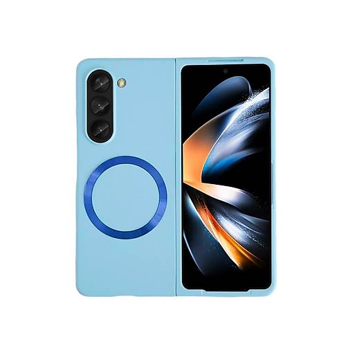 Galaxy Z Fold 5 K�l�f Mata Fold Kapak - Sierra Blue