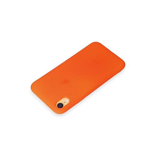 iPhone XR K�l�f First Silikon - Parlak Turuncu