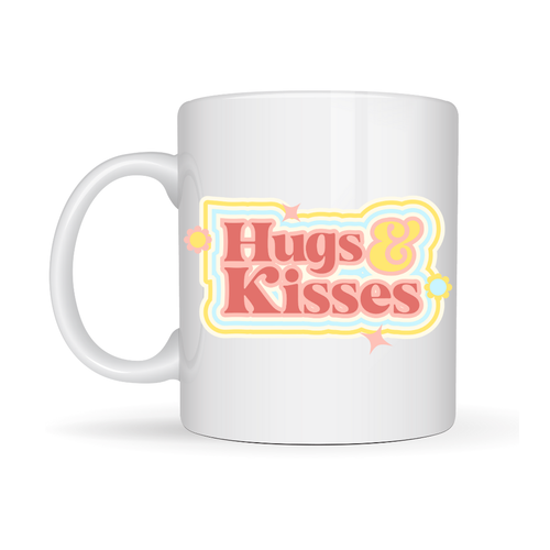 Model 30 � Hugs & Kisses Tasar�ml� Porselen Kupa - Sevdiklerine S�cac�k Bir Mesaj