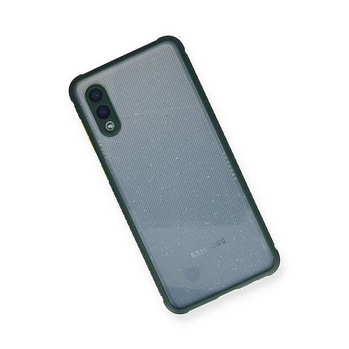 Galaxy A02 K�l�f Miami �effaf Silikon - Koyu Ye�il