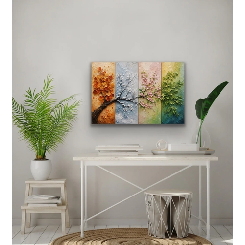 4 Mevsim A�a� Kanvas Tablo 40X60 CM