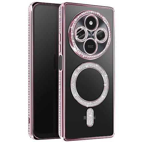 Redmi 14C Joke Simli Magneticsafe K�l�f - Pembe