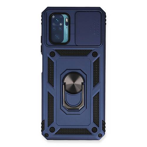 Redmi Note 10 K�l�f Pars Lens Y�z�kl� Silikon - Lacivert