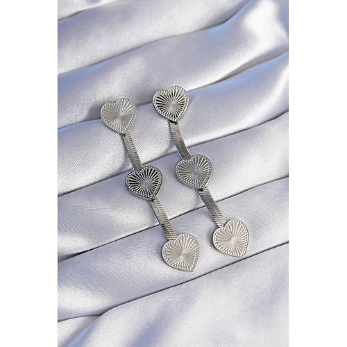 316L �elik G�m�� Renk Uzun �talyan Zincir Detayl� Kalp K�pe