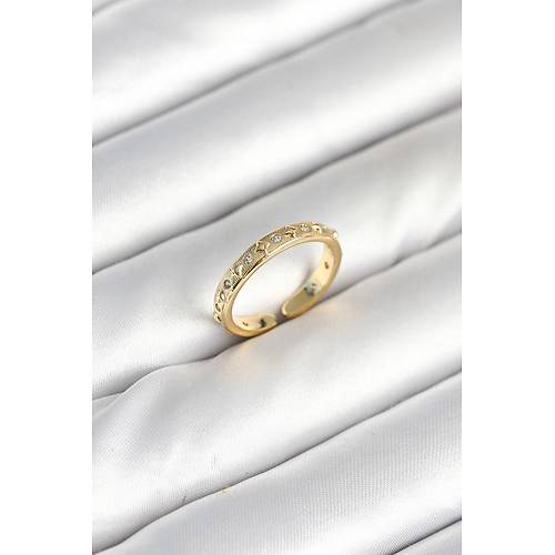 Pirin� Gold Renk Zirkon Ta�l� Kad�n Y�z�k